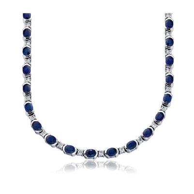 Sri Lanka Blue Sapphire Diamond 40.25 Carats Women Necklace - Gemstone Necklace-harrychadent.ca
