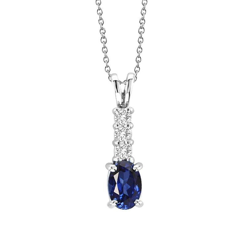1.30 Ct Sri Lanka Sapphire Diamond Pendant Necklace - Gemstone Pendant-harrychadent.ca