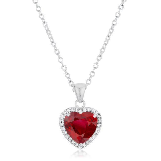 14K White Gold Ruby And Diamonds 5.40 Ct Pendant Necklace - Gemstone Pendant-harrychadent.ca