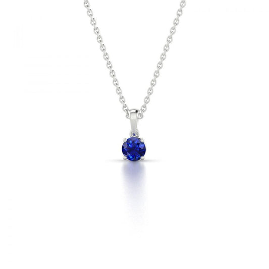 2.00 Carat Ceylon Sapphire Pendant Necklace Chain White Gold 14K - Gemstone Pendant-harrychadent.ca