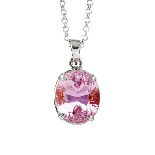 21 Carats Oval Pink Kunzite Necklace Pendant White Gold Jewelry New - Gemstone Pendant-harrychadent.ca