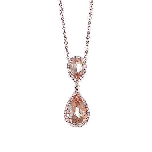 7.85 Carat Morganite Pendant With 18K Rose Gold - Gemstone Pendant-harrychadent.ca