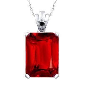 8 Carat Solitaire Prong Set Ruby Pendant Necklace Gold White 14K - Gemstone Pendant-harrychadent.ca