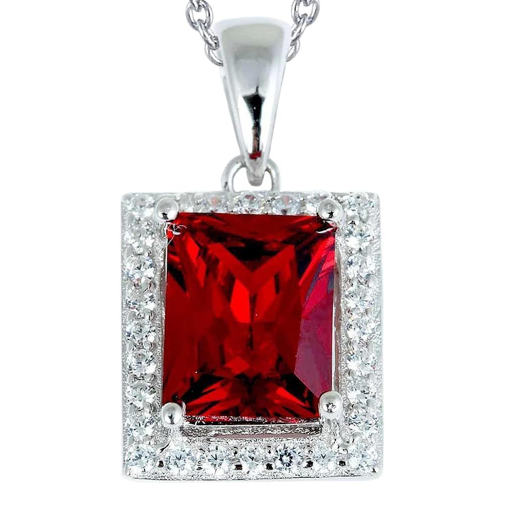 Big Radiant Cut Ruby With Diamond Pendant Women Gold Jewelry 8.50 Ct. - Gemstone Pendant-harrychadent.ca