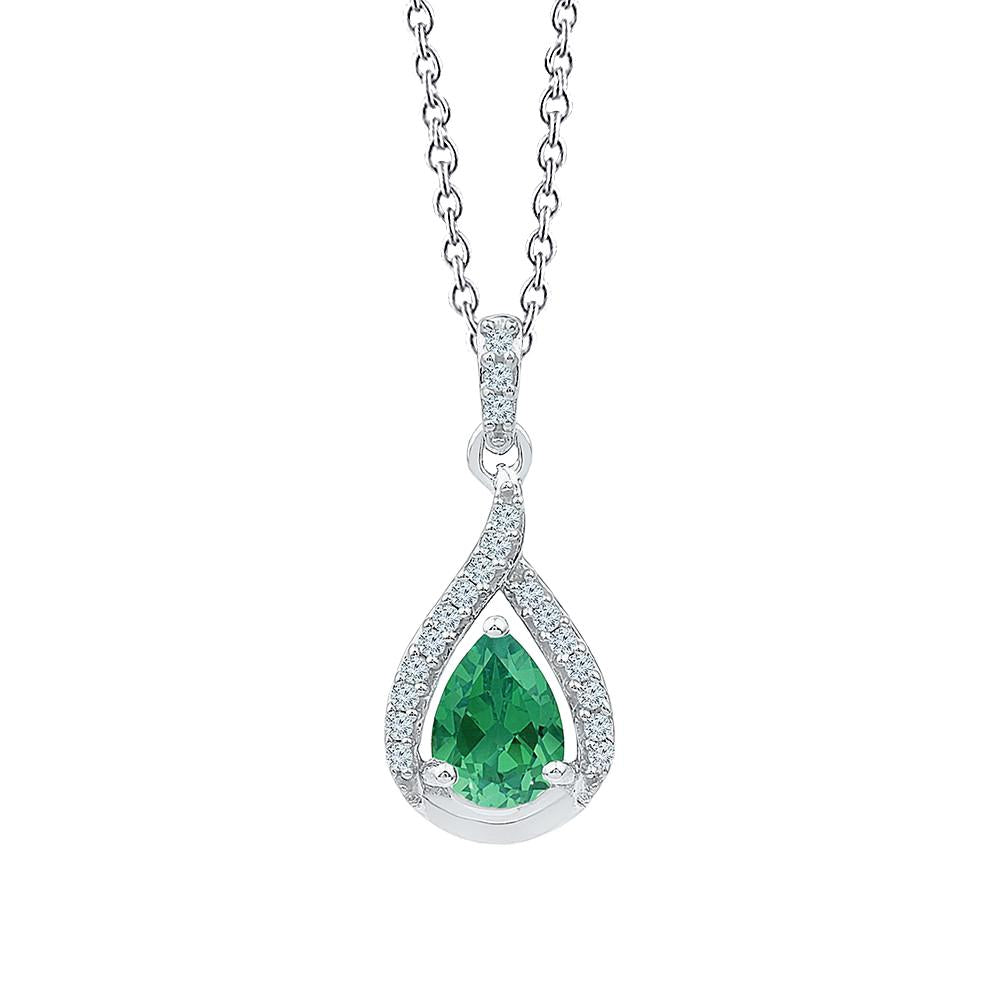 Colombian Green Emerald Diamond Gemstone Pendant Necklace 4.60 Ct - Gemstone Pendant-harrychadent.ca