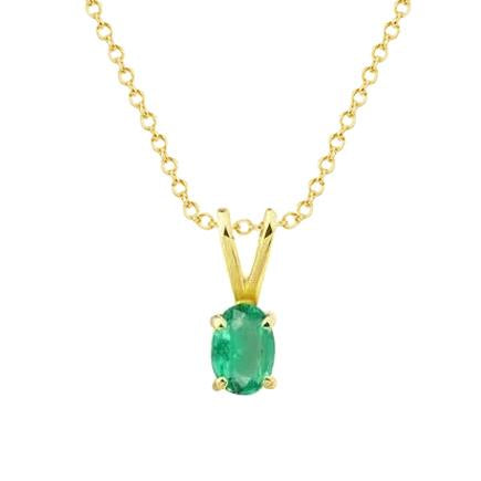 Green Emerald Gemstone Pendant Necklace 4 Carats 14K Yellow Gold New - Gemstone Pendant-harrychadent.ca