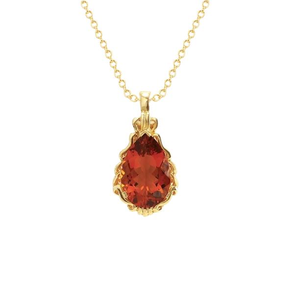 Madeira Natural Citrine Women Necklace Pendant Yellow Gold 34 Ct - Gemstone Pendant-harrychadent.ca