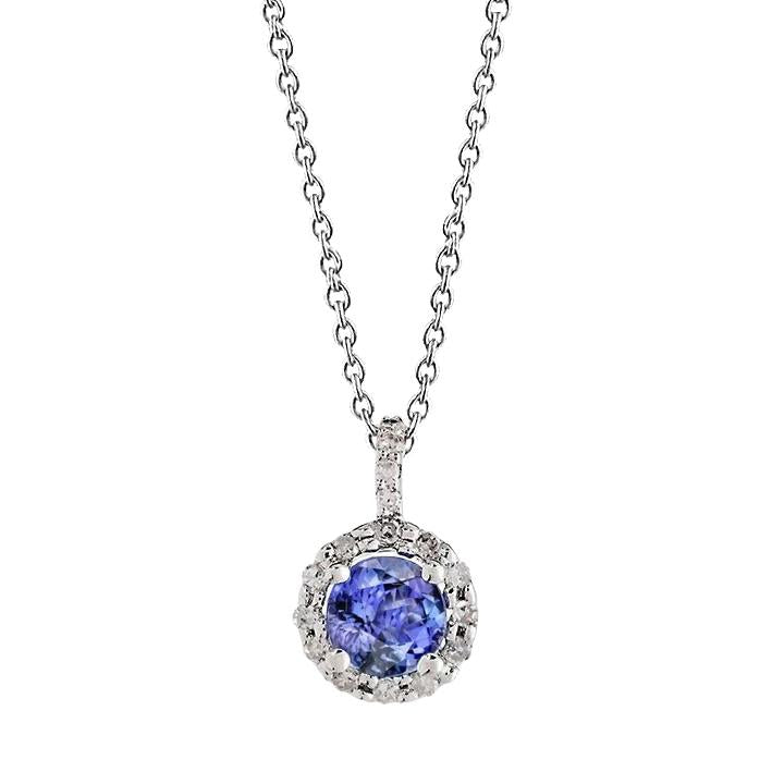 Pendant Necklace 3.50 Carats Brilliant Cut Tanzanite Diamonds - Gemstone Pendant-harrychadent.ca