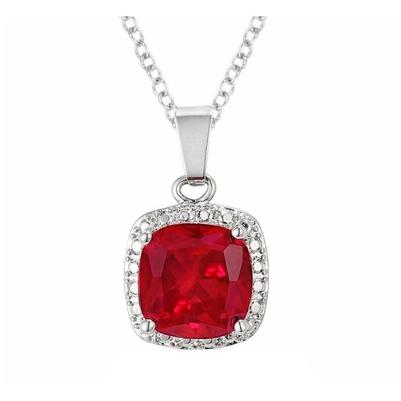 Pendant Necklace With Chain White Gold Solitaire 13 Ct Red Ruby - Gemstone Pendant-harrychadent.ca