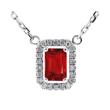 Red Ruby With Diamond Pendant Necklace 5.50 Carat WG 14K - Gemstone Pendant-harrychadent.ca