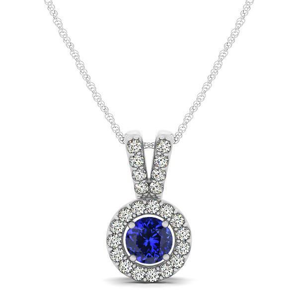 White Gold 14K 2.50 Ct Tanzanite With Diamonds Pendant Necklace New - Gemstone Pendant-harrychadent.ca