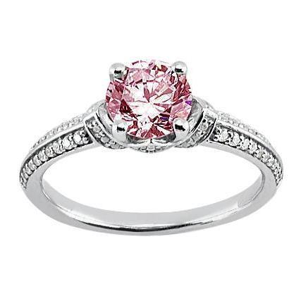 1.41 Ct Round Pink Sapphire Gemstone Ring - Gemstone Ring-harrychadent.ca