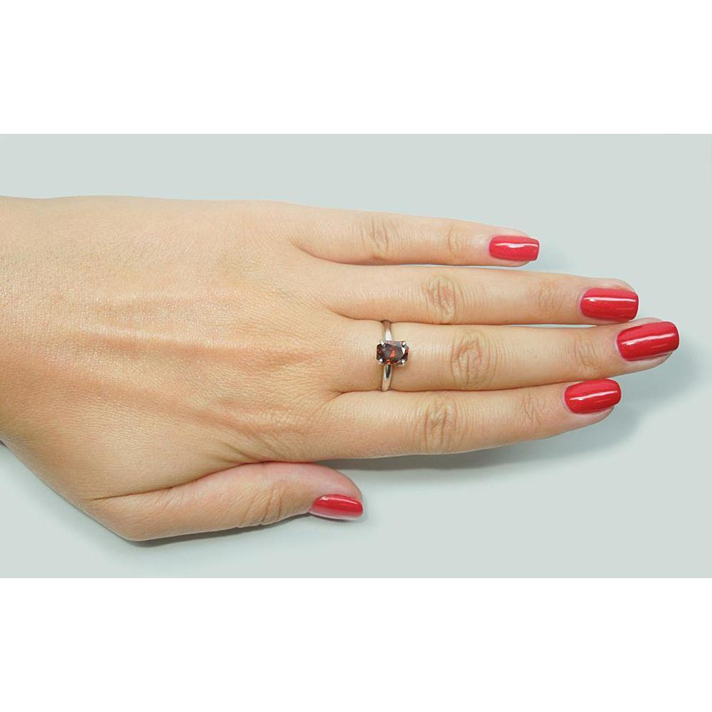 1.65 Ct Radiant Cut Red Sapphire Ring 14K White Gold - Gemstone Ring-harrychadent.ca