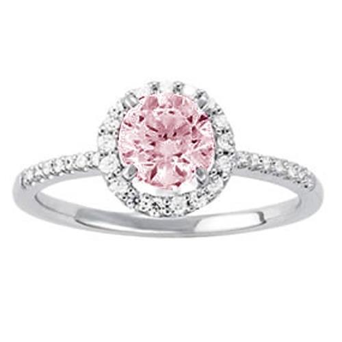 1.75 Carats Pink Sapphire & Diamond Gemstone Engagement Ring - Gemstone Ring-harrychadent.ca