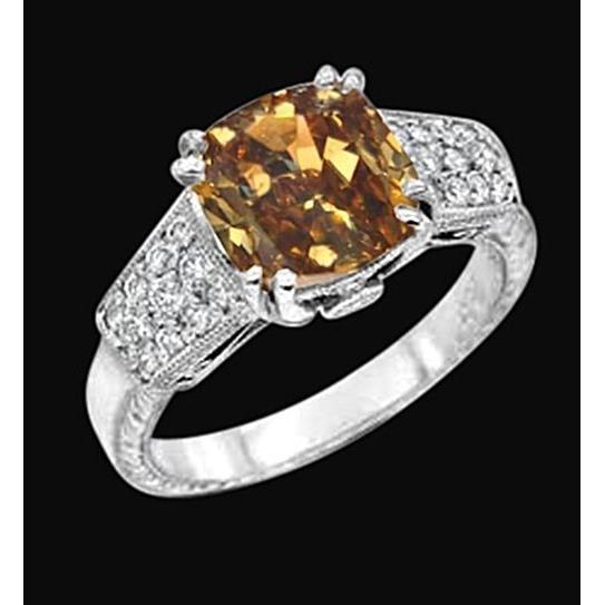 1.75 Ct Cushion Cut Diamond Ring Gemstone 14K White Gold - Gemstone Ring-harrychadent.ca