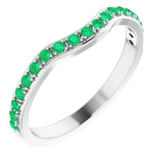 1.90 Carats Prong Setting Columbian Green Emerald Band Women Jewelry - Gemstone Ring-harrychadent.ca