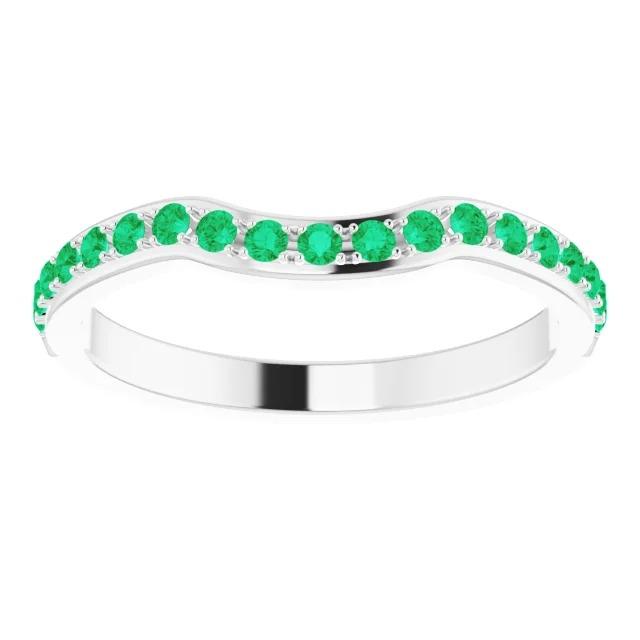 1.90 Carats Prong Setting Columbian Green Emerald Band Women Jewelry - Gemstone Ring-harrychadent.ca