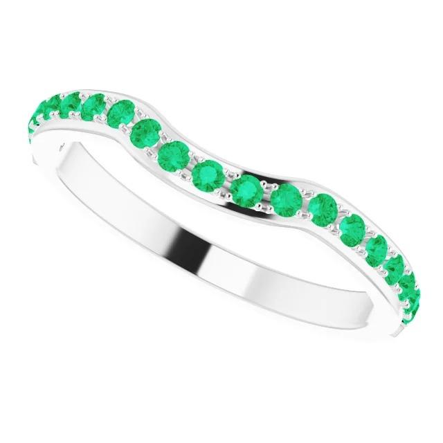 1.90 Carats Prong Setting Columbian Green Emerald Band Women Jewelry - Gemstone Ring-harrychadent.ca