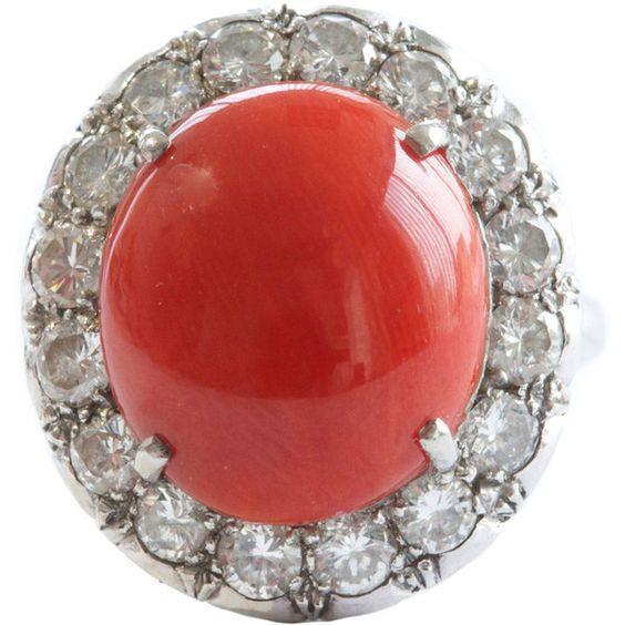 11.25 Ct Round Cut Red Coral And Diamonds Wedding Ring 14K Gold - Gemstone Ring-harrychadent.ca
