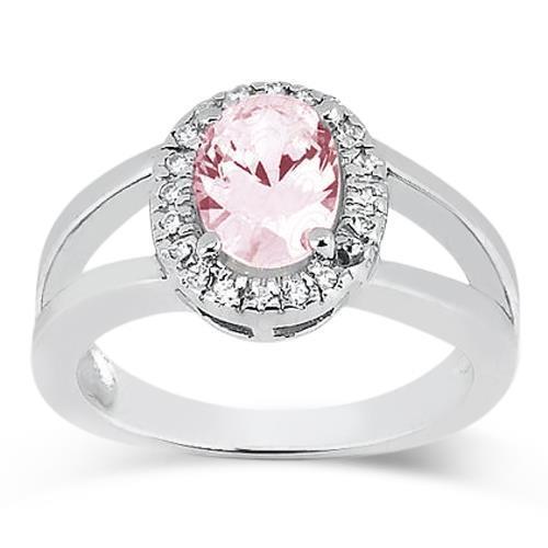 2.16 Cts. Oval Pink Center Sapphire Wedding Gemstone Ring - Gemstone Ring-harrychadent.ca