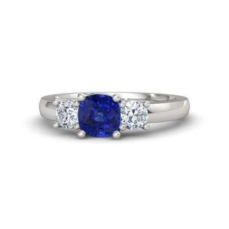 2.25 Ct Ceylon Sapphire Diamonds Ring White Gold 14K New - Gemstone Ring-harrychadent.ca