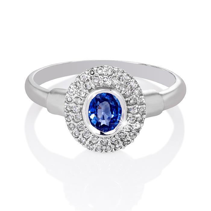 2.40 Ct Oval Cut Sri Lanka Sapphire Diamonds Engagement Ring - Gemstone Ring-harrychadent.ca