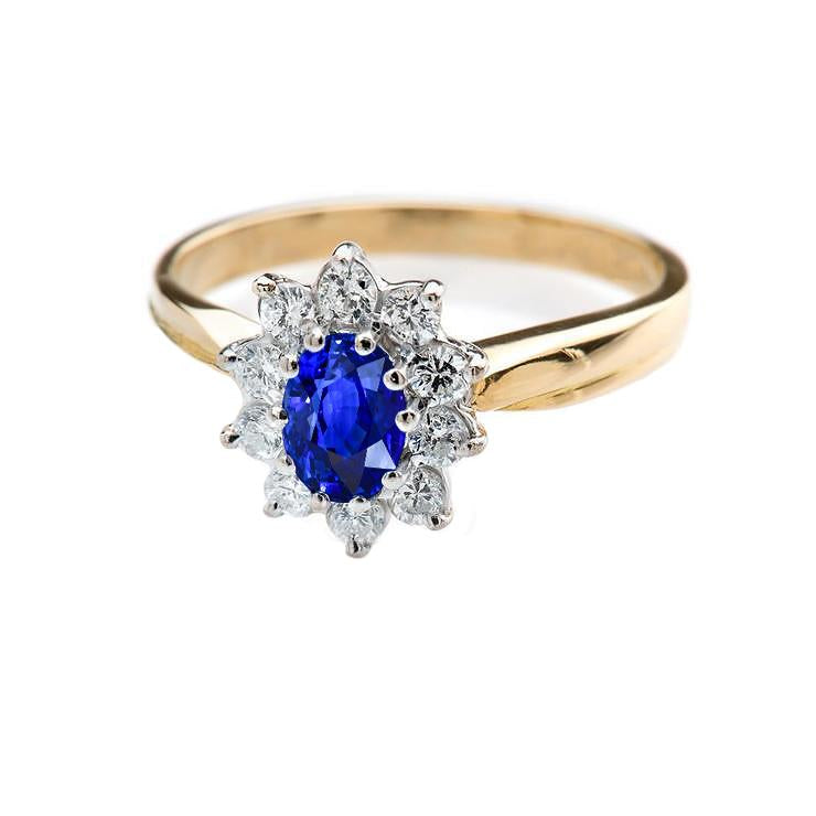 2.50 Ct Ceylon Sapphire And Diamonds Wedding Ring New - Gemstone Ring-harrychadent.ca