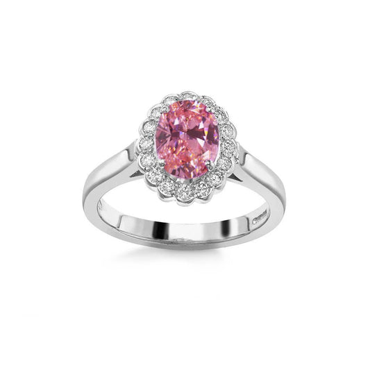 2.50 Ct Pink Sapphire And Round Diamonds Anniversary Ring Gold - Gemstone Ring-harrychadent.ca