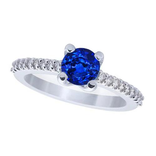 2.70 Carats Ceylon Sapphire And Diamonds Wedding Ring - Gemstone Ring-harrychadent.ca