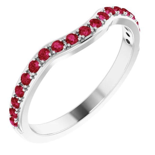 2.85 Carats Ring Freeform Shank Ruby Stones White Gold 14K - Gemstone Ring-harrychadent.ca