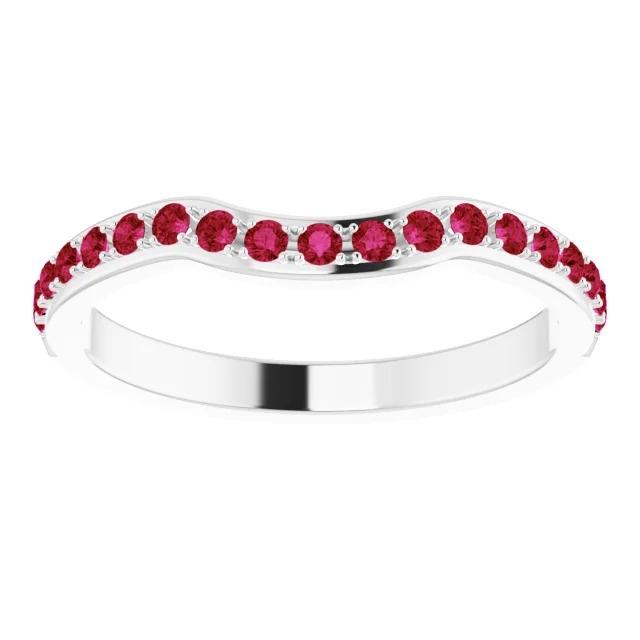 2.85 Carats Ring Freeform Shank Ruby Stones White Gold 14K - Gemstone Ring-harrychadent.ca