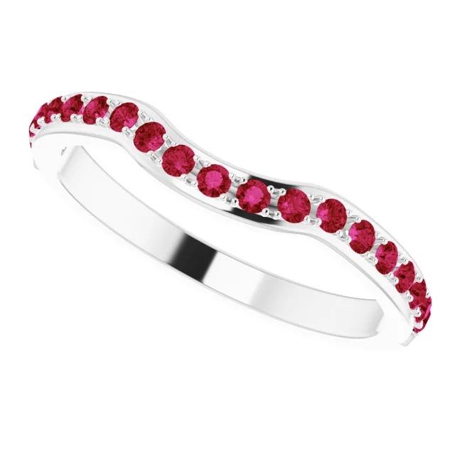 2.85 Carats Ring Freeform Shank Ruby Stones White Gold 14K - Gemstone Ring-harrychadent.ca