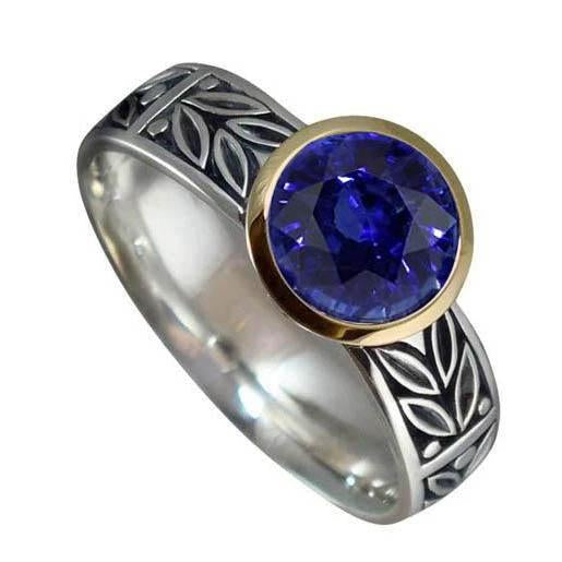 2 Carat Solitaire Ring Round Tanzanite AAA Antique Style Jewelry - Gemstone Ring-harrychadent.ca