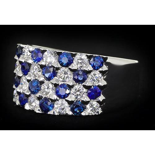 2 Carats Blue Sapphire Stones Anniversary Ring Thick Shank - Gemstone Ring-harrychadent.ca