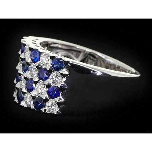 2 Carats Blue Sapphire Stones Anniversary Ring Thick Shank - Gemstone Ring-harrychadent.ca