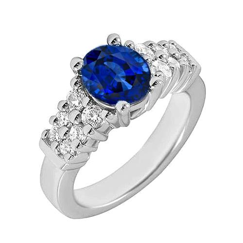 2 Carats Oval Cut Ceylon Blue Sapphire Ring White Gold Jewelry New - Gemstone Ring-harrychadent.ca