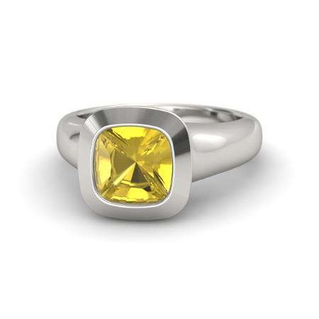 2 Carats Solitaire Yellow Sapphire Ring Gold Jewelry - Gemstone Ring-harrychadent.ca