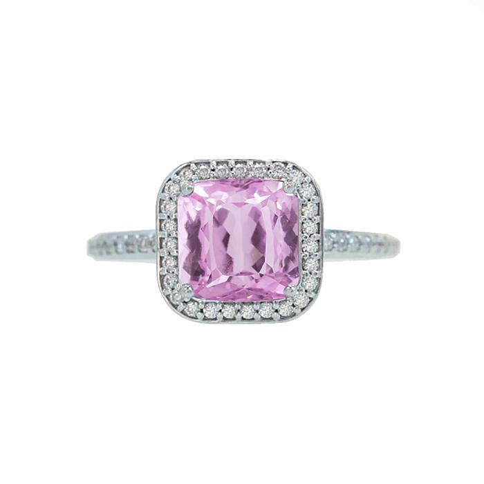 24.90 Ct Pink Kunzite And Diamond Anniversary Ring - Gemstone Ring-harrychadent.ca