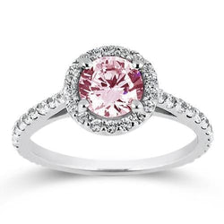 3.51 Ct Pink Sapphire & White Round Natural Earth Mined Diamonds Wedding Ring Gemstone