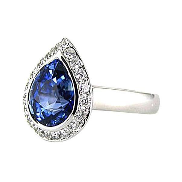 3.75 Ct. Diamonds Halo Anniversary Gemstone Ring White Gold New - Gemstone Ring-harrychadent.ca