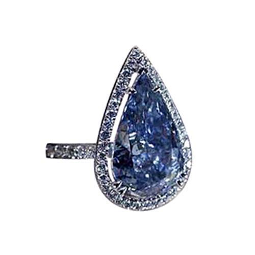 3.75 Ct. Pear Round Diamonds Ring Gemstone White Gold - Gemstone Ring-harrychadent.ca