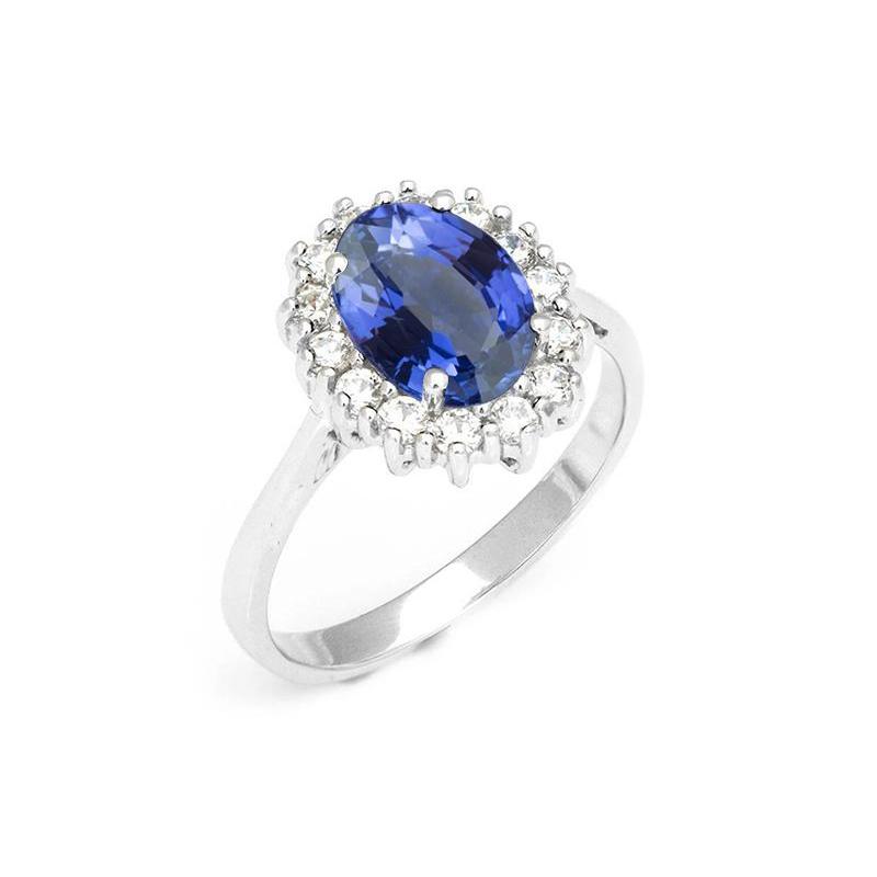 3.90 Ct Oval Sri Lanka Blue Sapphire Diamonds Engagement Ring New - Gemstone Ring-harrychadent.ca