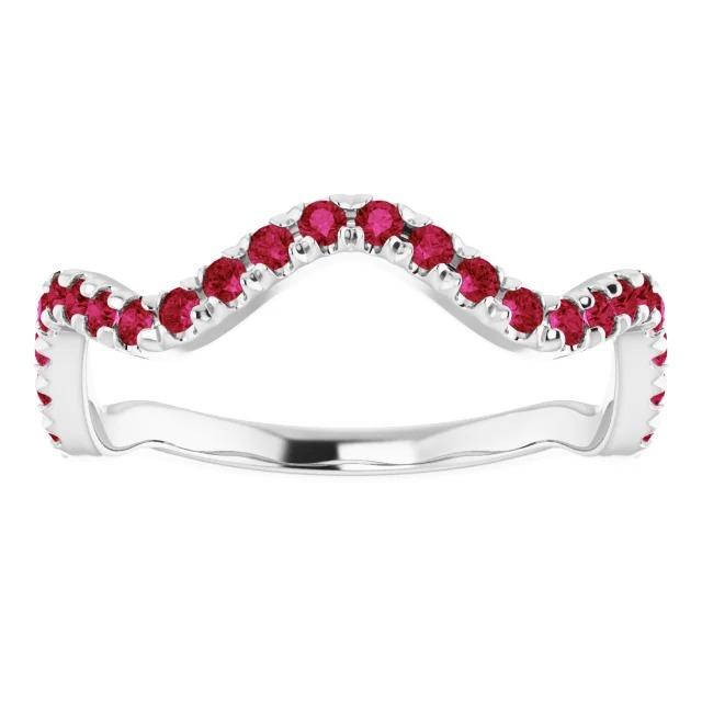 3 Carats Ring Freeform Shank Ruby Stones White Gold 14K - Gemstone Ring-harrychadent.ca