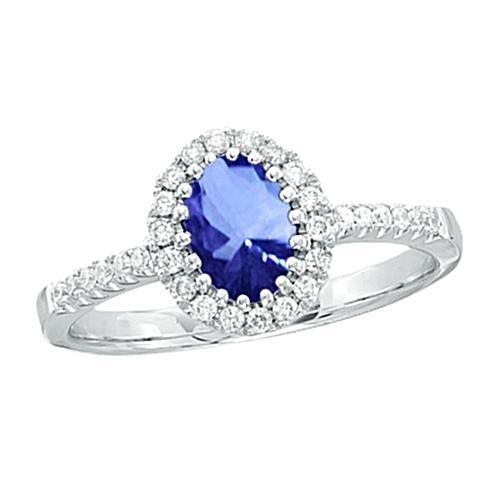 4.60 Ct Sri Lanka Sapphire Halo Diamond Engagement Ring - Gemstone Ring-harrychadent.ca