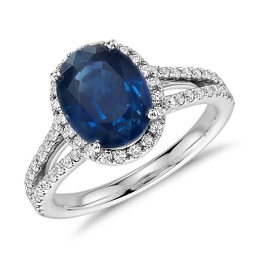4.65 Carats Oval Ceylon Blue Sapphire Diamond Wedding Ring - Gemstone Ring-harrychadent.ca