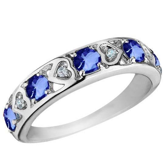 4 Carat Eternity Band Round Tanzanite Diamonds Jewelry - Gemstone Ring-harrychadent.ca