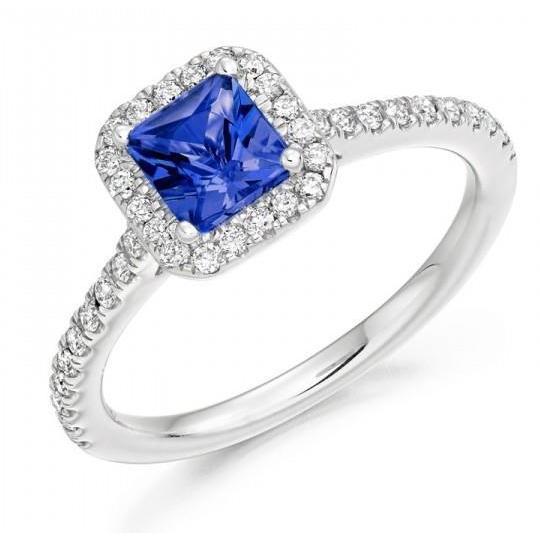 5.30 Carats Tanzanite With Diamonds Ring 14K White Gold - Gemstone Ring-harrychadent.ca