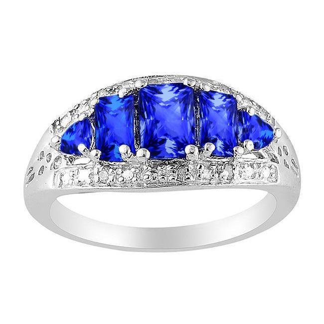 5.51 Carat Sri Lankan Sapphire Diamonds Beautiful Ring White Gold 14K - Gemstone Ring-harrychadent.ca