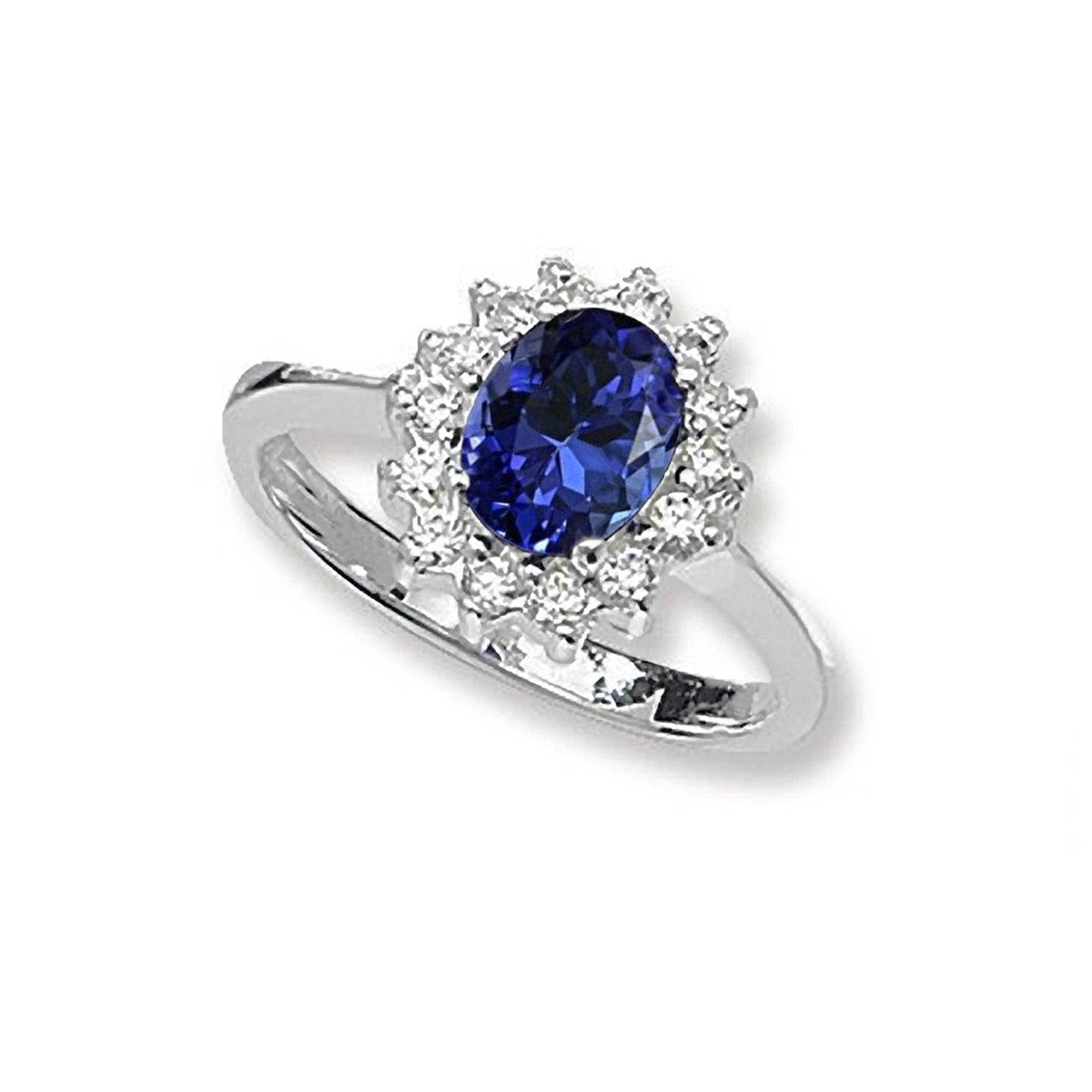 5.60 Ct Natural Tanzanite And Diamonds Wedding Ring White Gold 14K - Gemstone Ring-harrychadent.ca