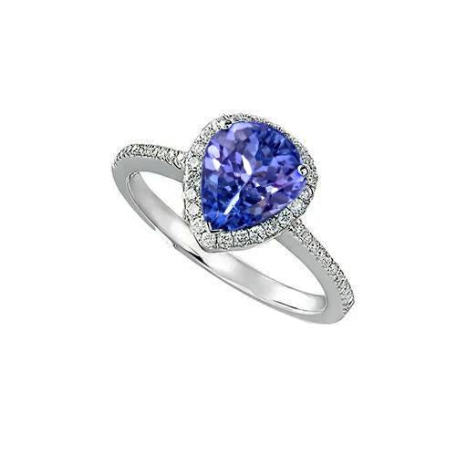 5.75 Ct Solitaire With Accent Tanzanite With Diamonds Ring Gold - Gemstone Ring-harrychadent.ca